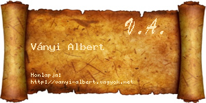 Ványi Albert névjegykártya