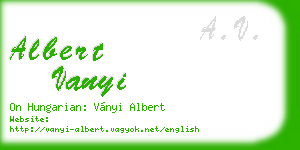 albert vanyi business card